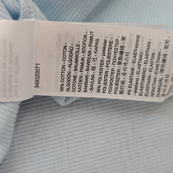 LEVIS SIGNATURE WOMEN'S LIGHT BLUE RIBBED SUMMER SHORT SLEEVE TEE-SHIRT XL - Picture 12 of 12